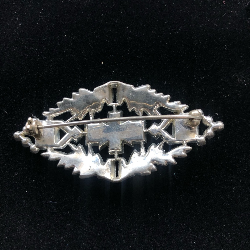 Beautiful vintage silver crystal and ruby art deco style brooch - Picture 2 of 2